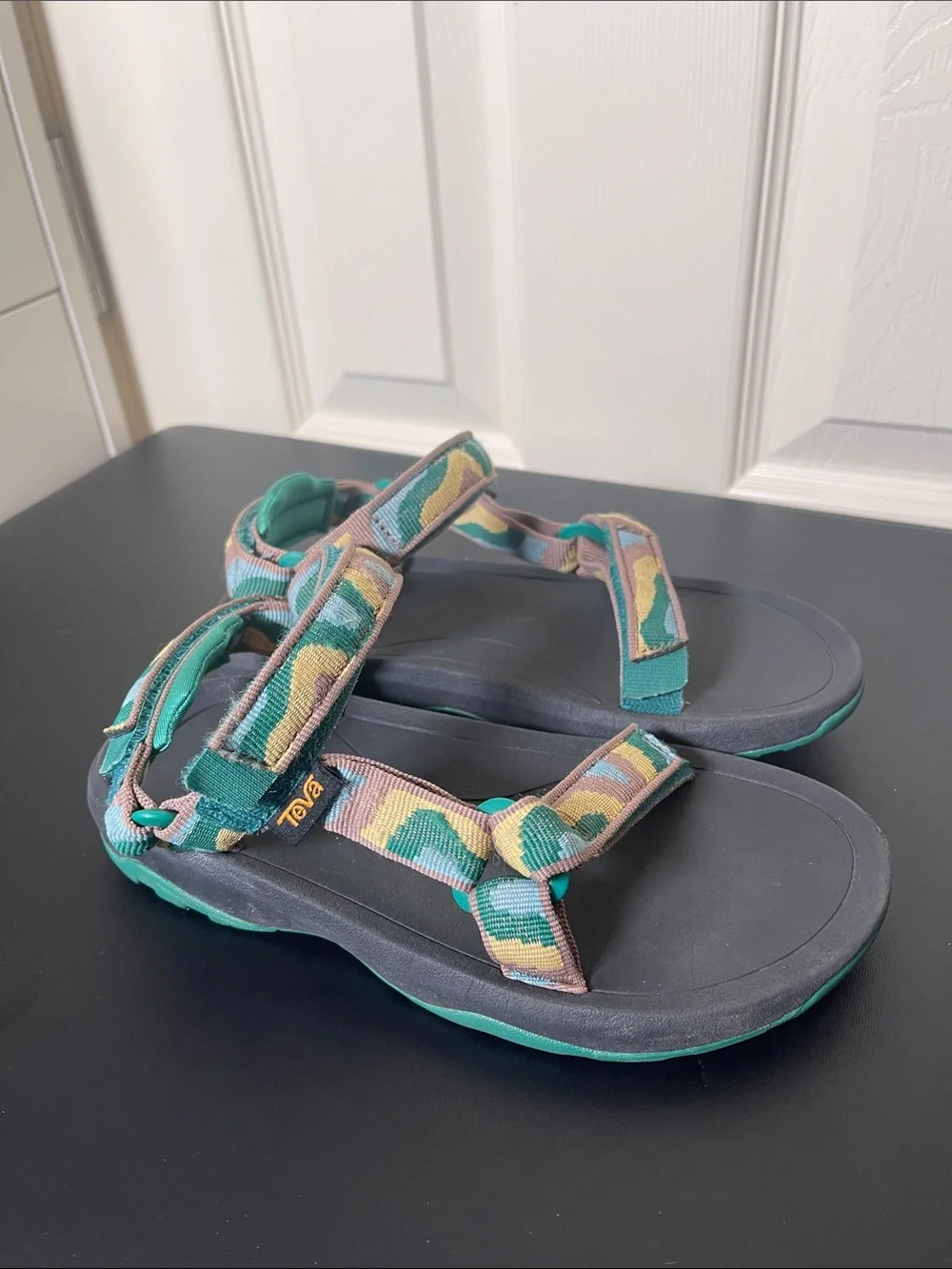 Teva Kids Green Camo Strap Sandals